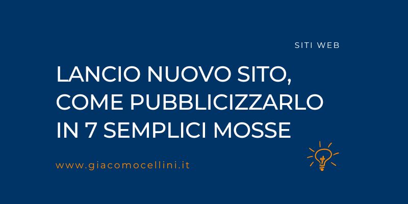 Lancio nuovo sito web